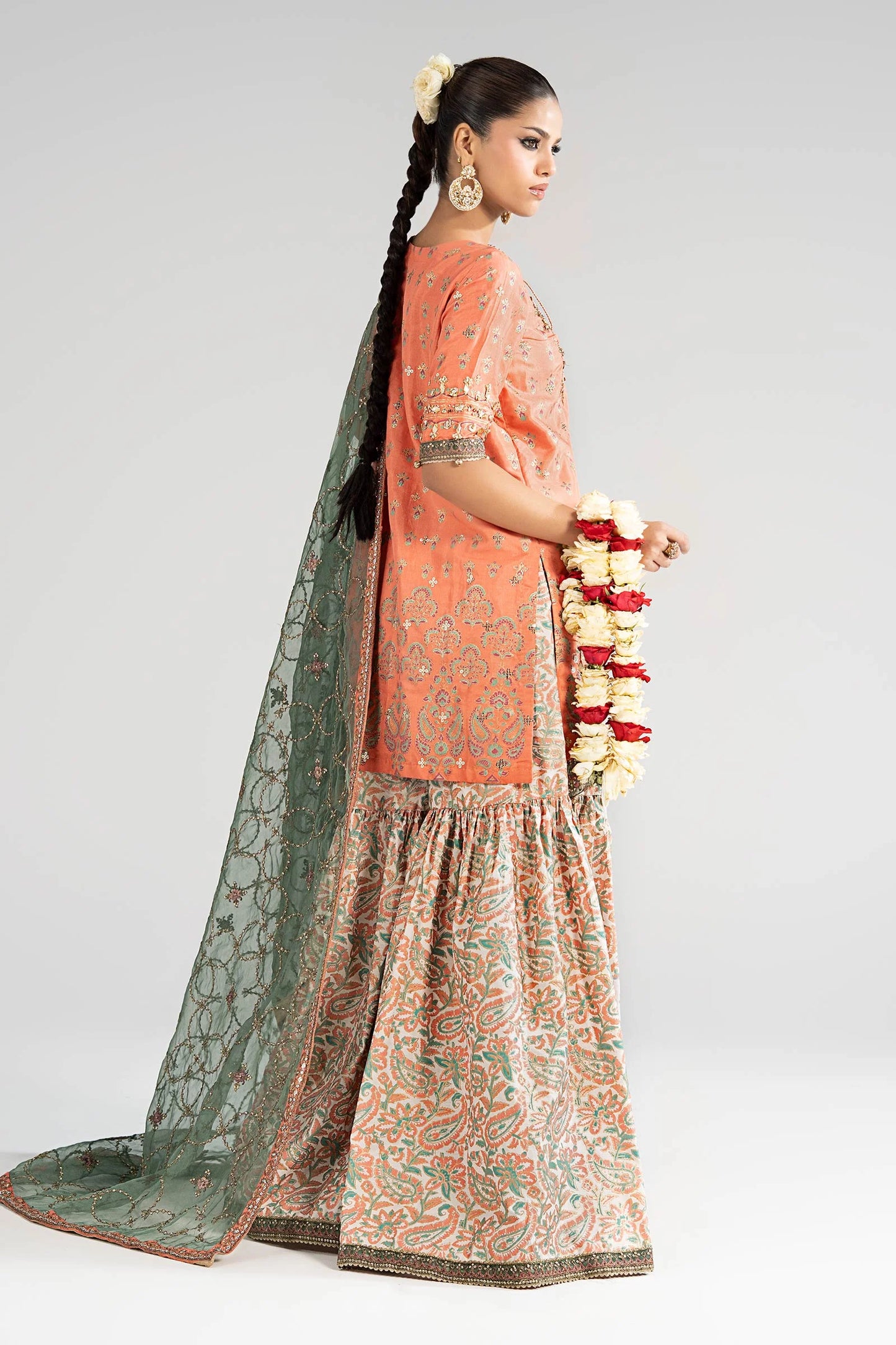 SF-EA26-21 | 3 Piece Embroidered Raw Silk Suit | MARIA.B