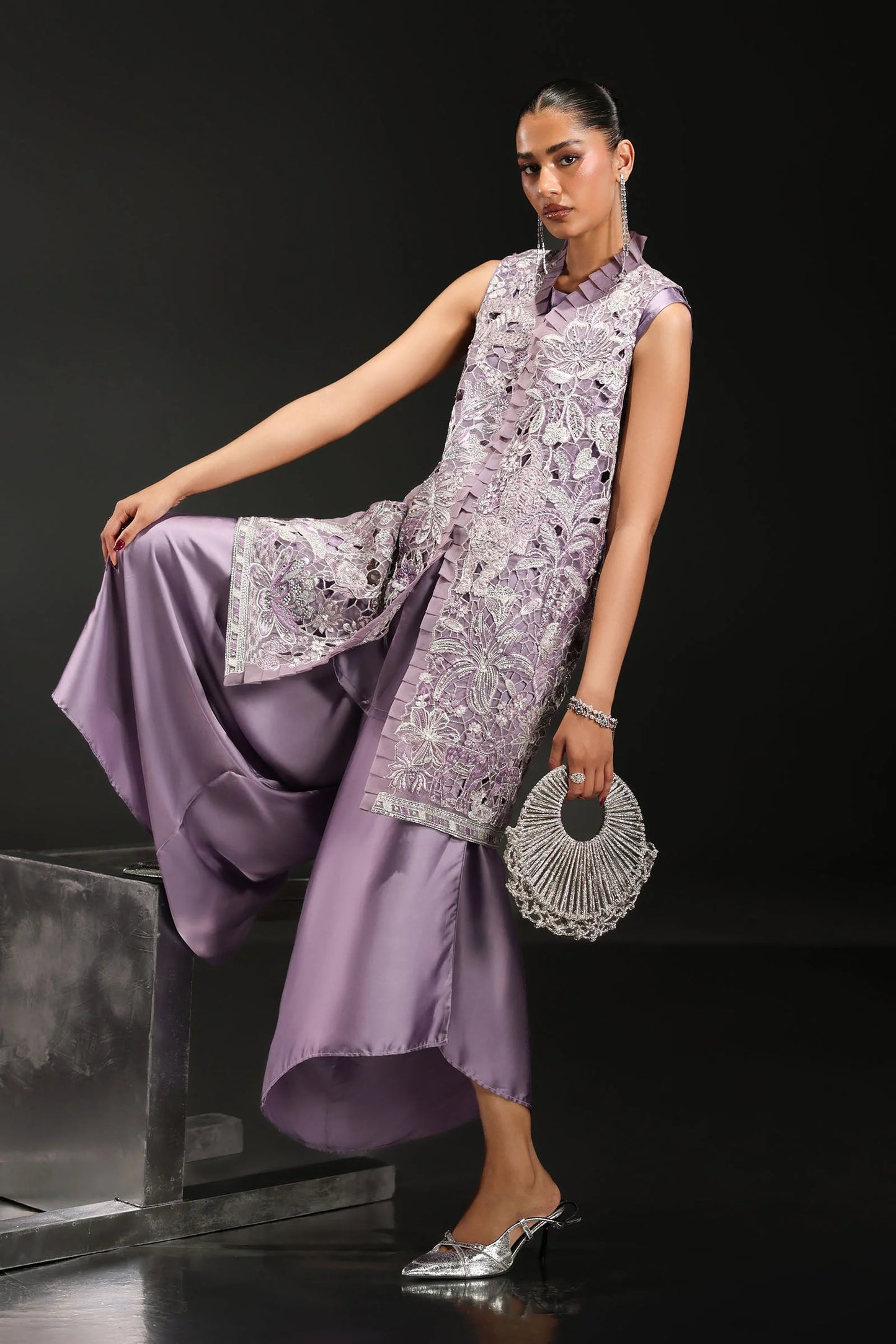 SF-EA26-22 | 3 Piece Embroidered Organza Suit | MARIA.B