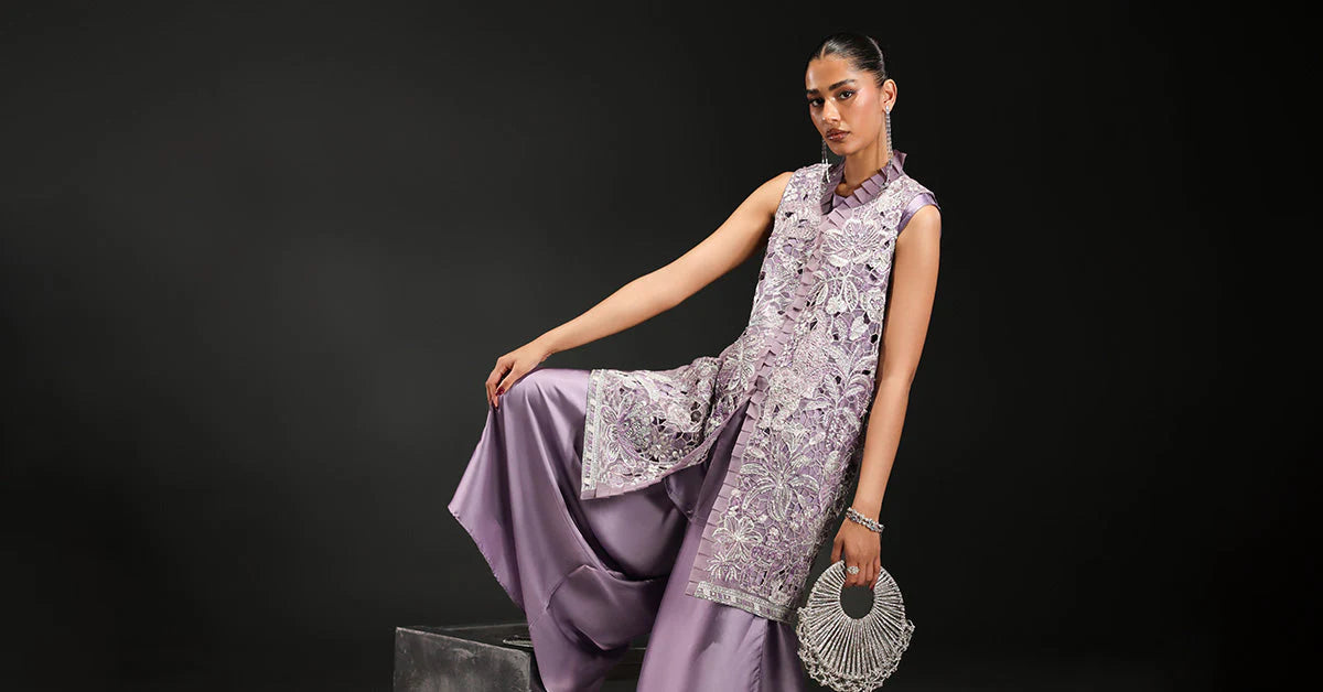 SF-EA26-22 | 3 Piece Embroidered Organza Suit | MARIA.B