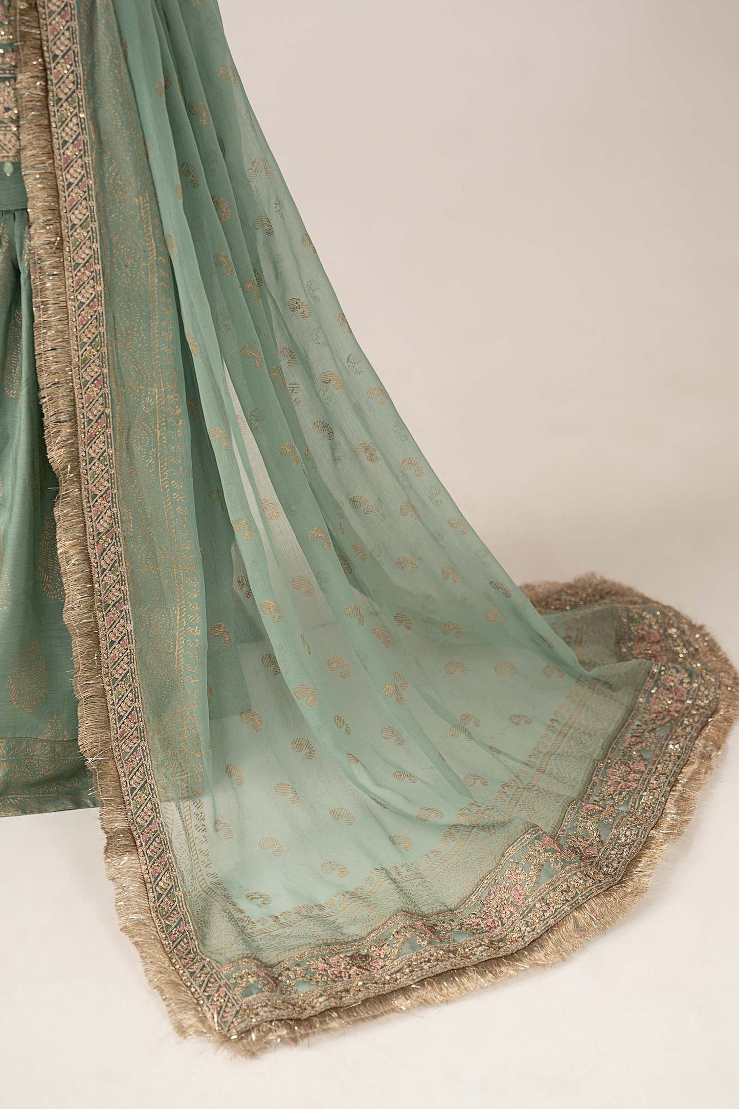 SF-EF26-28 | 3 Piece Embroidered Raw Silk Suit | MARIA.B