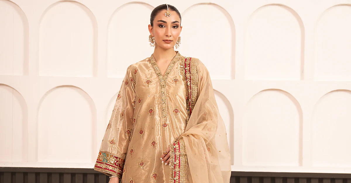 SF-EF23-27R1 | 3 Piece Embroidered Tissue Suit | MARIA.B