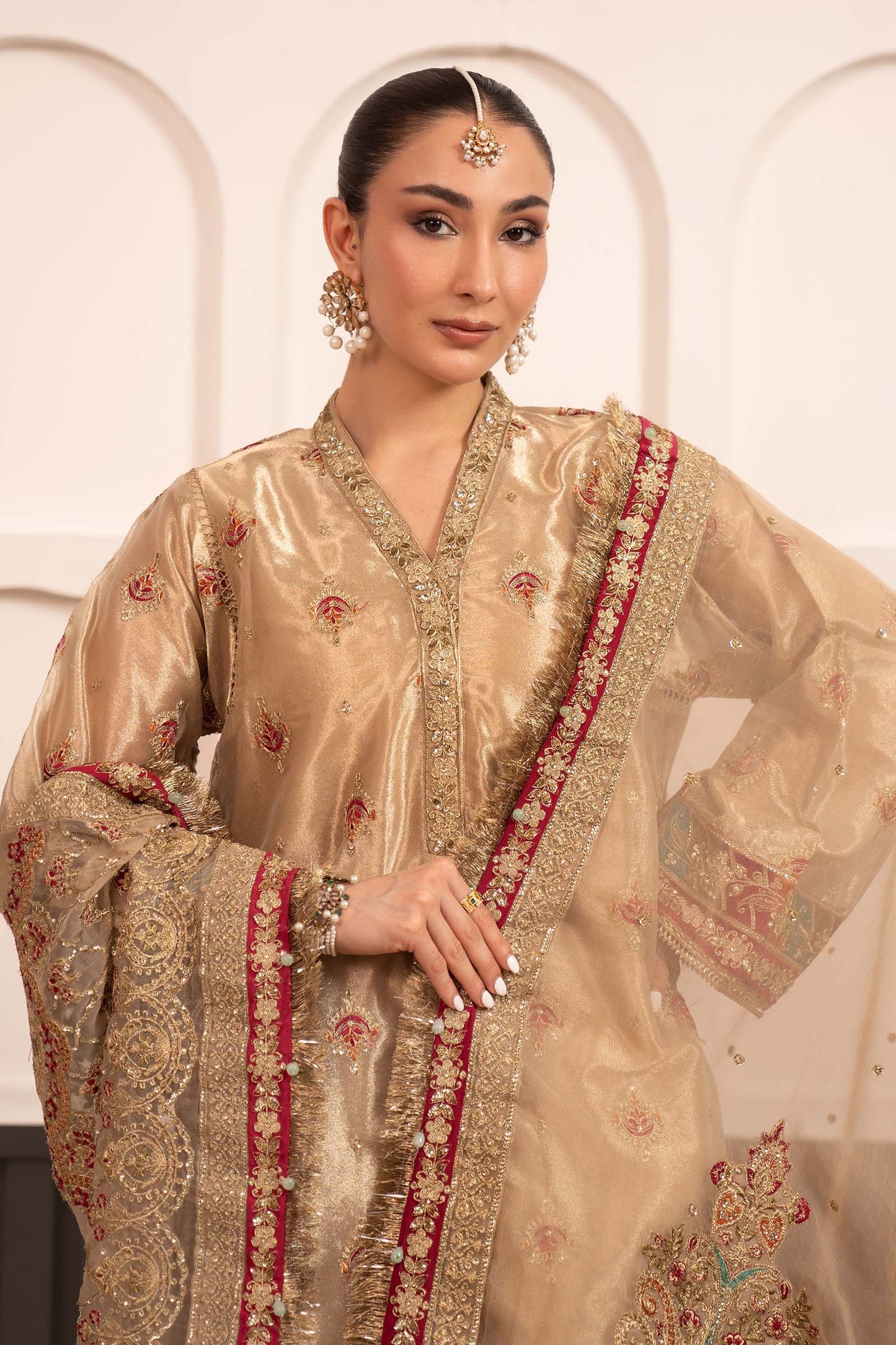 SF-EF23-27R1 | 3 Piece Embroidered Tissue Suit | MARIA.B