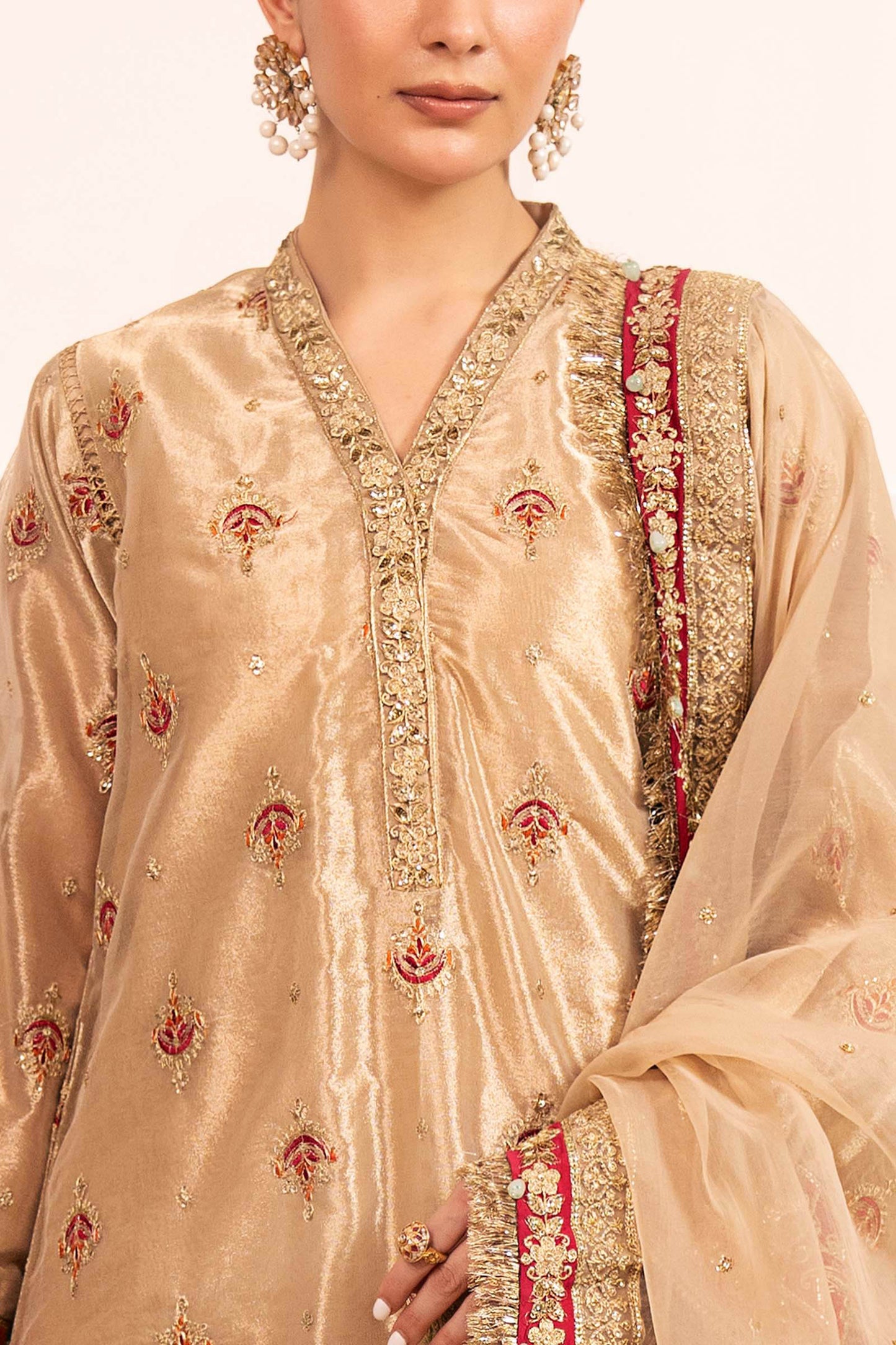 SF-EF23-27R1 | 3 Piece Embroidered Tissue Suit | MARIA.B