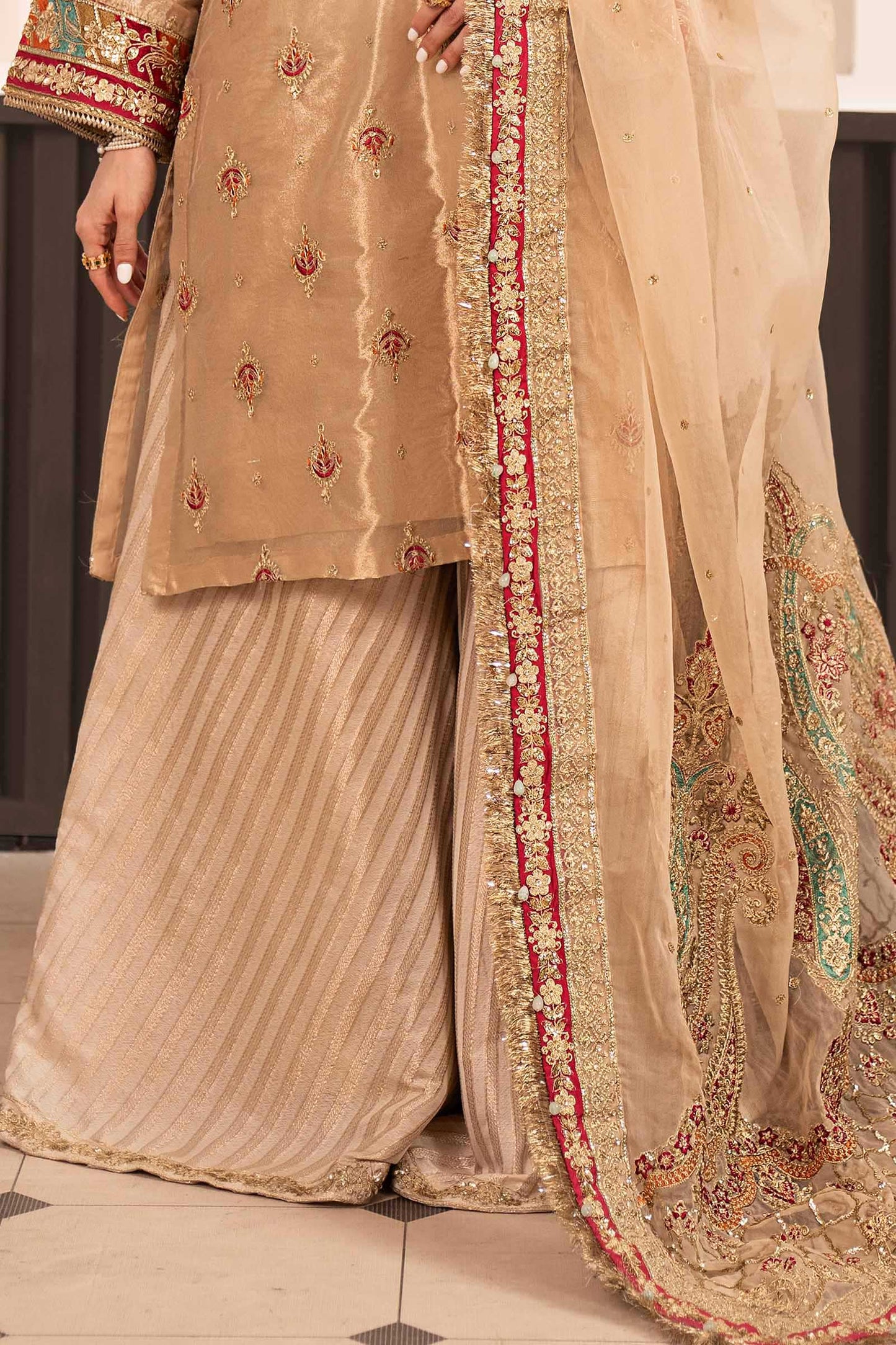 SF-EF23-27R1 | 3 Piece Embroidered Tissue Suit | MARIA.B