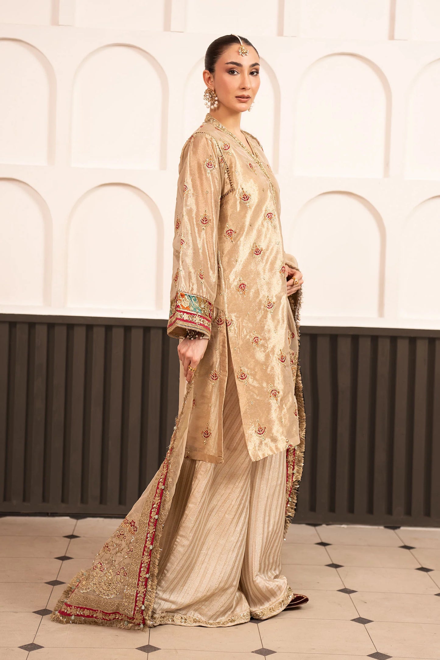 SF-EF23-27R1 | 3 Piece Embroidered Tissue Suit | MARIA.B