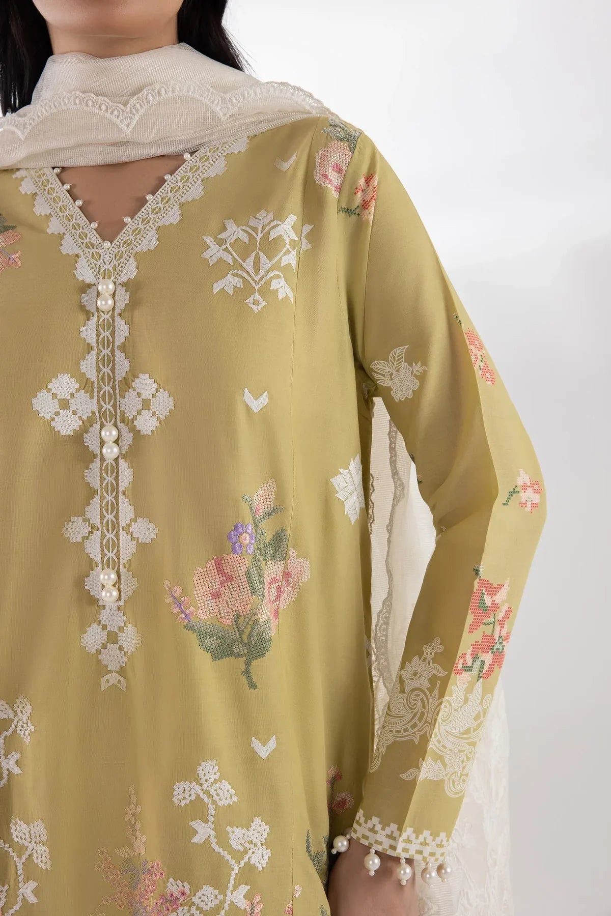 SC26MUZ116BP3 | Spring Summer '26 - Stitched Muzlin Lawn Suit  | SANA SAFINAZ