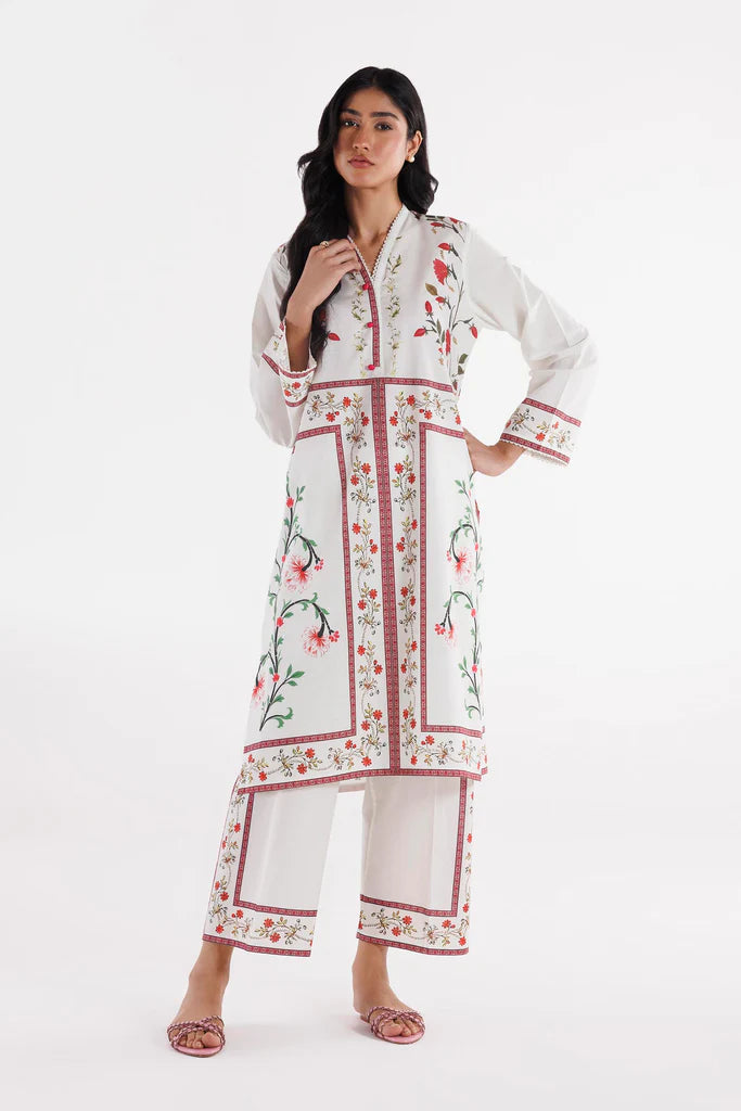 SS26BSP024P2T | Spring Summer '26 - Stitched Printed Lawn Shirt + Culotte | SANA SAFINAZ