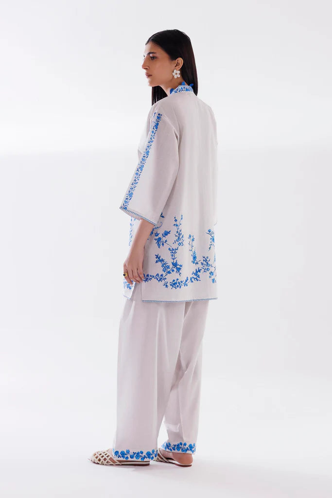 SS26BSP035P2T | Spring Summer '26 - Stitched Printed Slub Shirt + Shalwar | SANA SAFINAZ