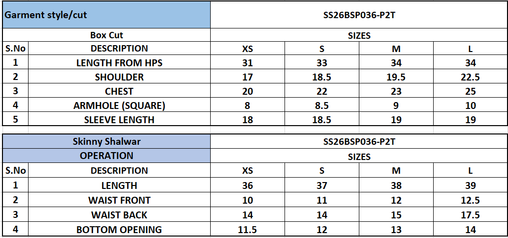 SS26BSP121P2T | Spring Summer '26 - Stitched Printed Viscose Shirt + Bottom | SANA SAFINAZ