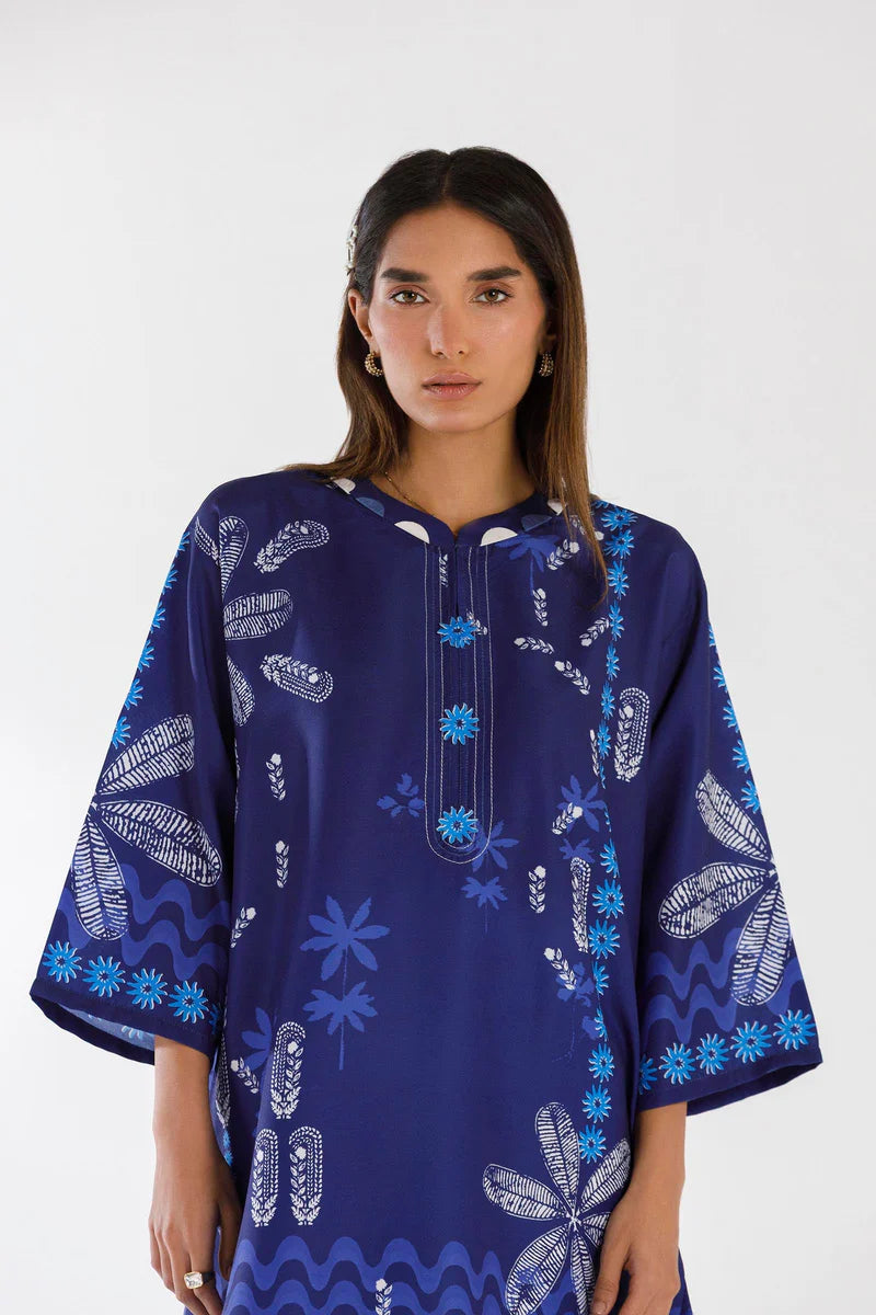 SS26BSP112P2T | Spring Summer '26 - Stitched Printed Viscose Shirt + Culotte | SANA SAFINAZ (RTS)