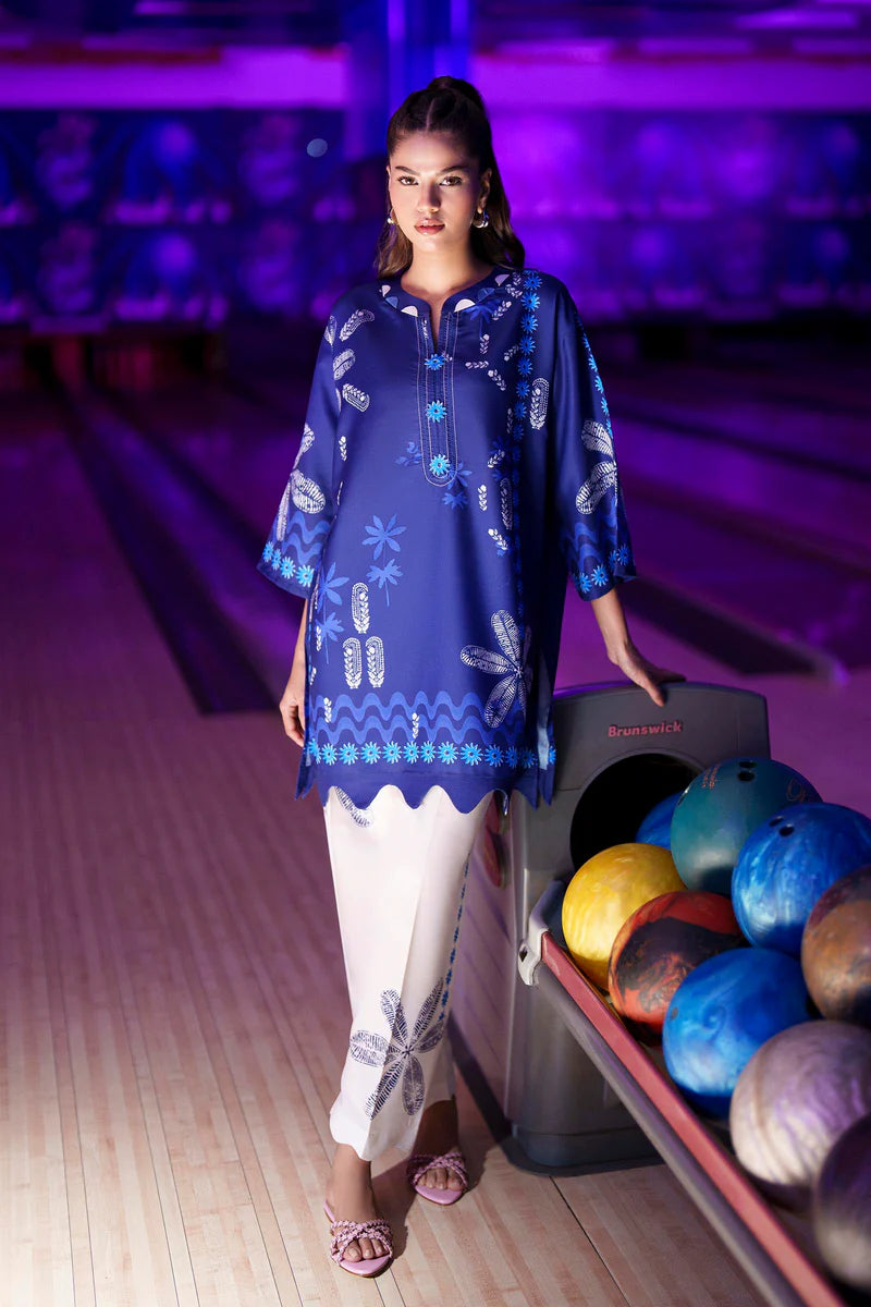 SS26BSP112P2T | Spring Summer '26 - Stitched Printed Viscose Shirt + Culotte | SANA SAFINAZ (RTS)