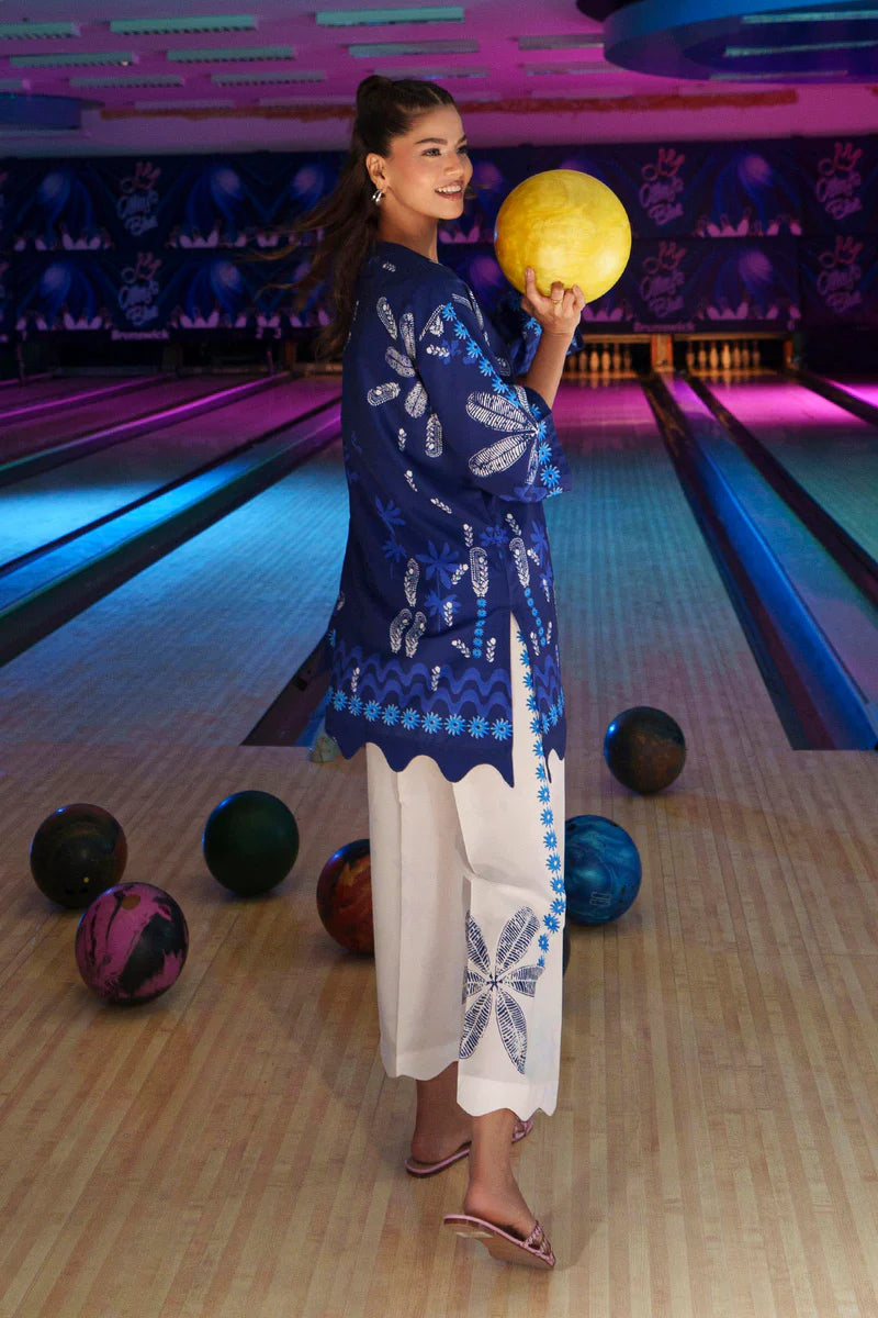 SS26BSP112P2T | Spring Summer '26 - Stitched Printed Viscose Shirt + Culotte | SANA SAFINAZ (RTS)