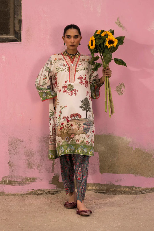 SS26BSP119P2T | Spring Summer '26 - Stitched Printed Viscose Shirt + Culotte | SANA SAFINAZ