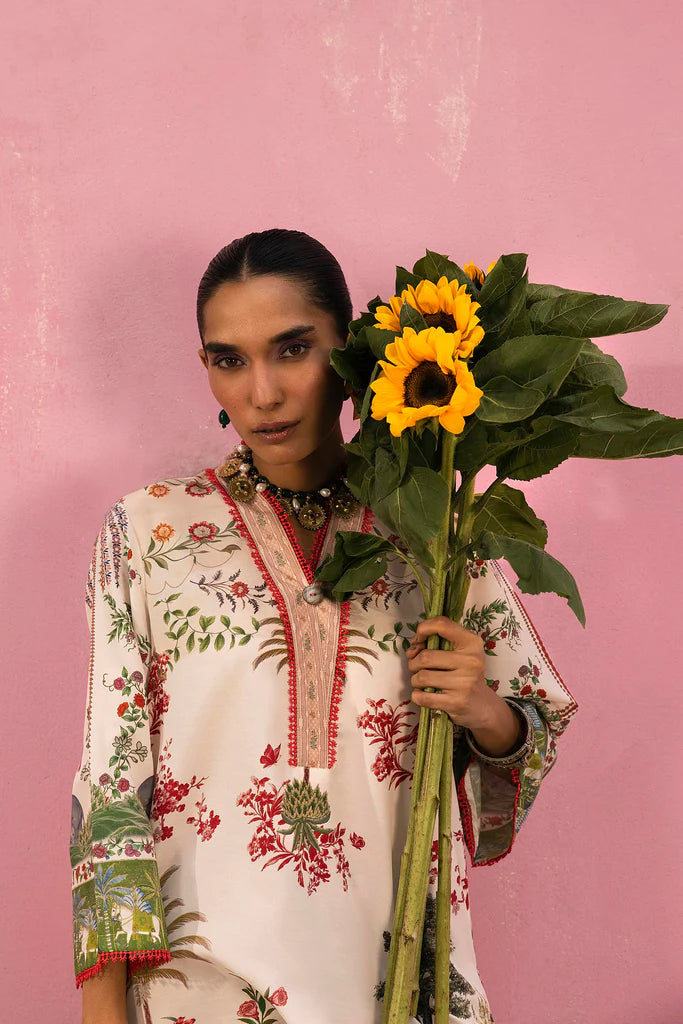 SS26BSP119P2T | Spring Summer '26 - Stitched Printed Viscose Shirt + Culotte | SANA SAFINAZ
