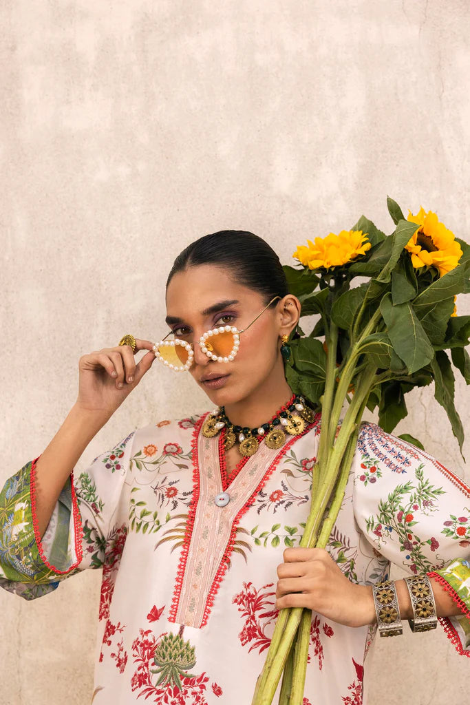 SS26BSP119P2T | Spring Summer '26 - Stitched Printed Viscose Shirt + Culotte | SANA SAFINAZ