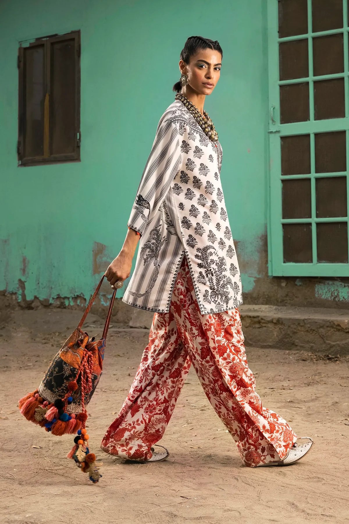 SS26BSP120P2T | Spring Summer '26 - Stitched Printed Viscose Shirt + Shalwar | SANA SAFINAZ (RTS)