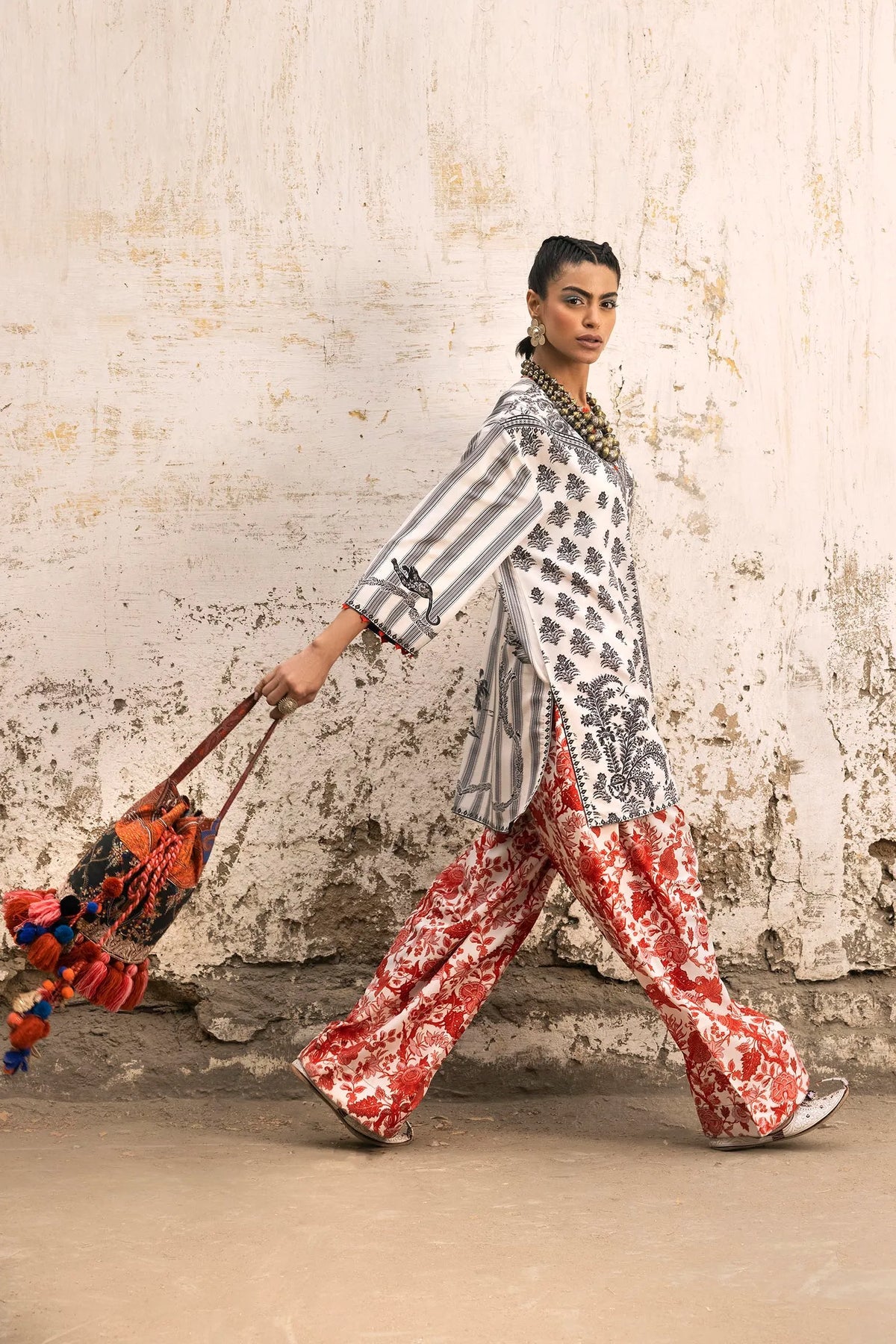 SS26BSP120P2T | Spring Summer '26 - Stitched Printed Viscose Shirt + Shalwar | SANA SAFINAZ (RTS)