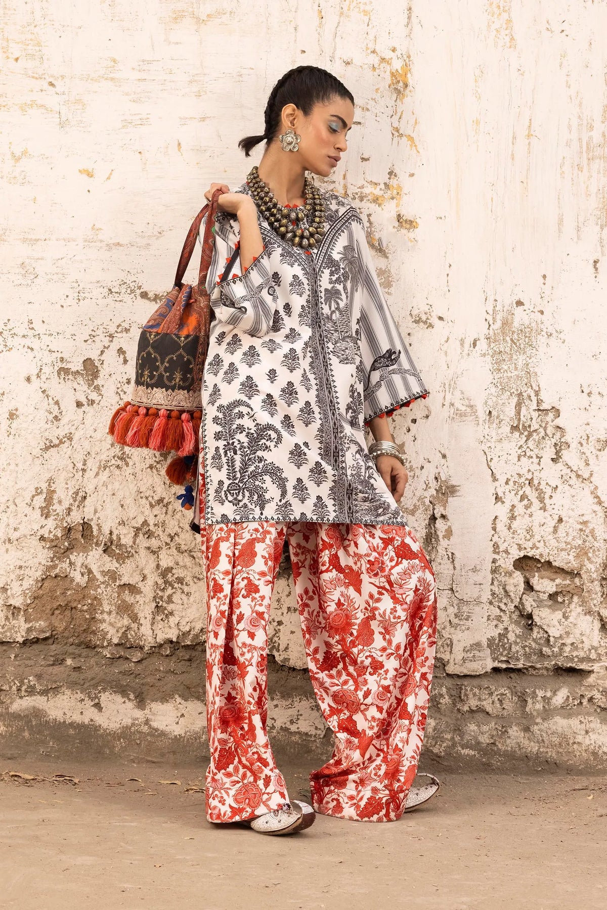 SS26BSP120P2T | Spring Summer '26 - Stitched Printed Viscose Shirt + Shalwar | SANA SAFINAZ (RTS)