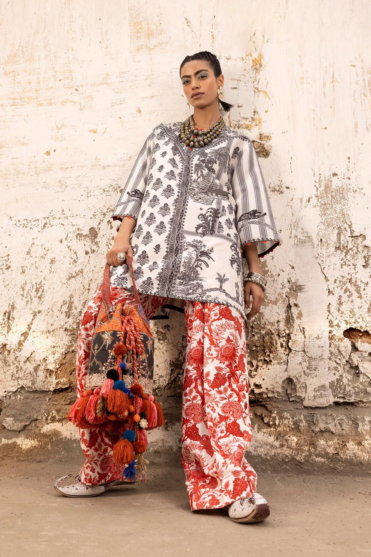 SS26BSP120P2T | Spring Summer '26 - Stitched Printed Viscose Shirt + Shalwar | SANA SAFINAZ (RTS)