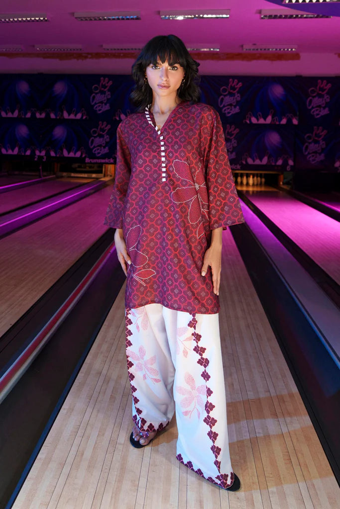SS26BSP126P2T | Spring Summer '26 - Stitched Printed Viscose Shirt + Shalwar | SANA SAFINAZ