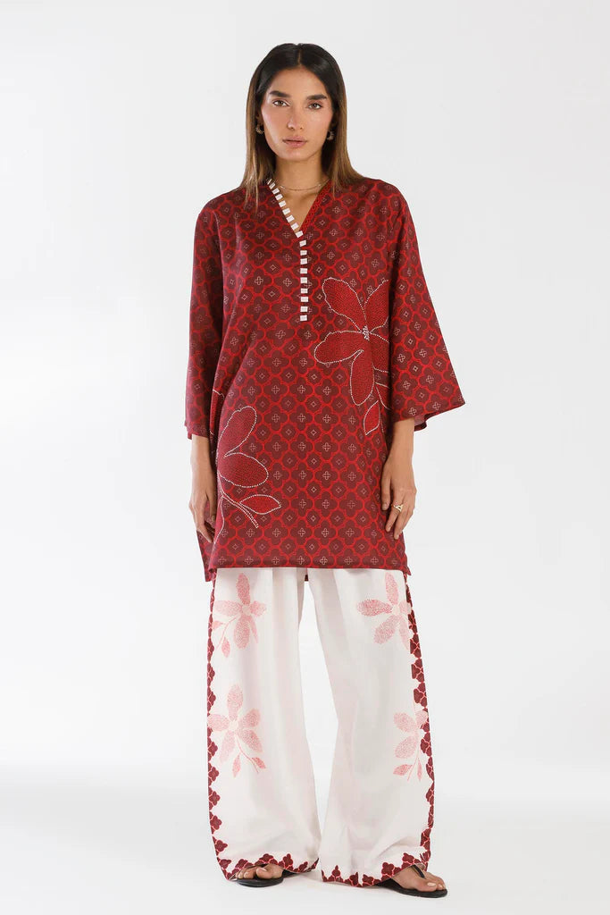 SS26BSP126P2T | Spring Summer '26 - Stitched Printed Viscose Shirt + Shalwar | SANA SAFINAZ