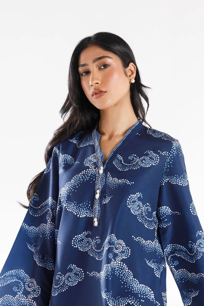SS26BSP130P2T | Spring Summer '26 - Stitched Printed Viscose Shirt + Culotte | SANA SAFINAZ