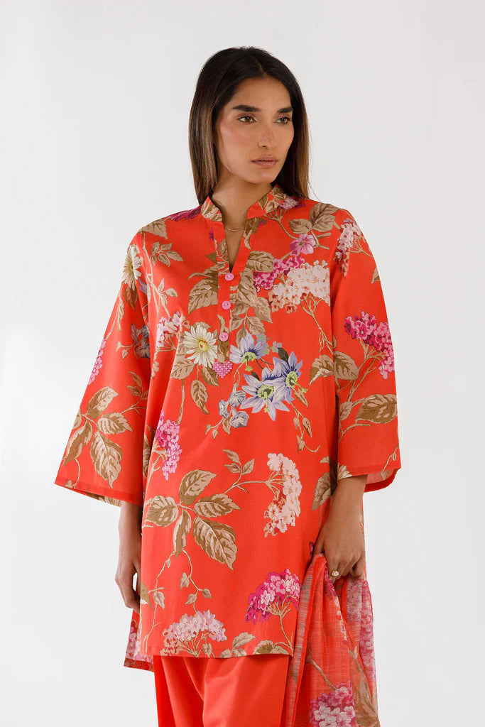 SS26MHY102AP3 | Spring Summer '26 - Stitched Printed Viscose Shirt + Culotte | SANA SAFINAZ