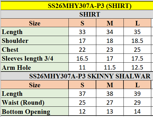 SS26MHY307AP3 | New Arrivals | Sana Safinaz