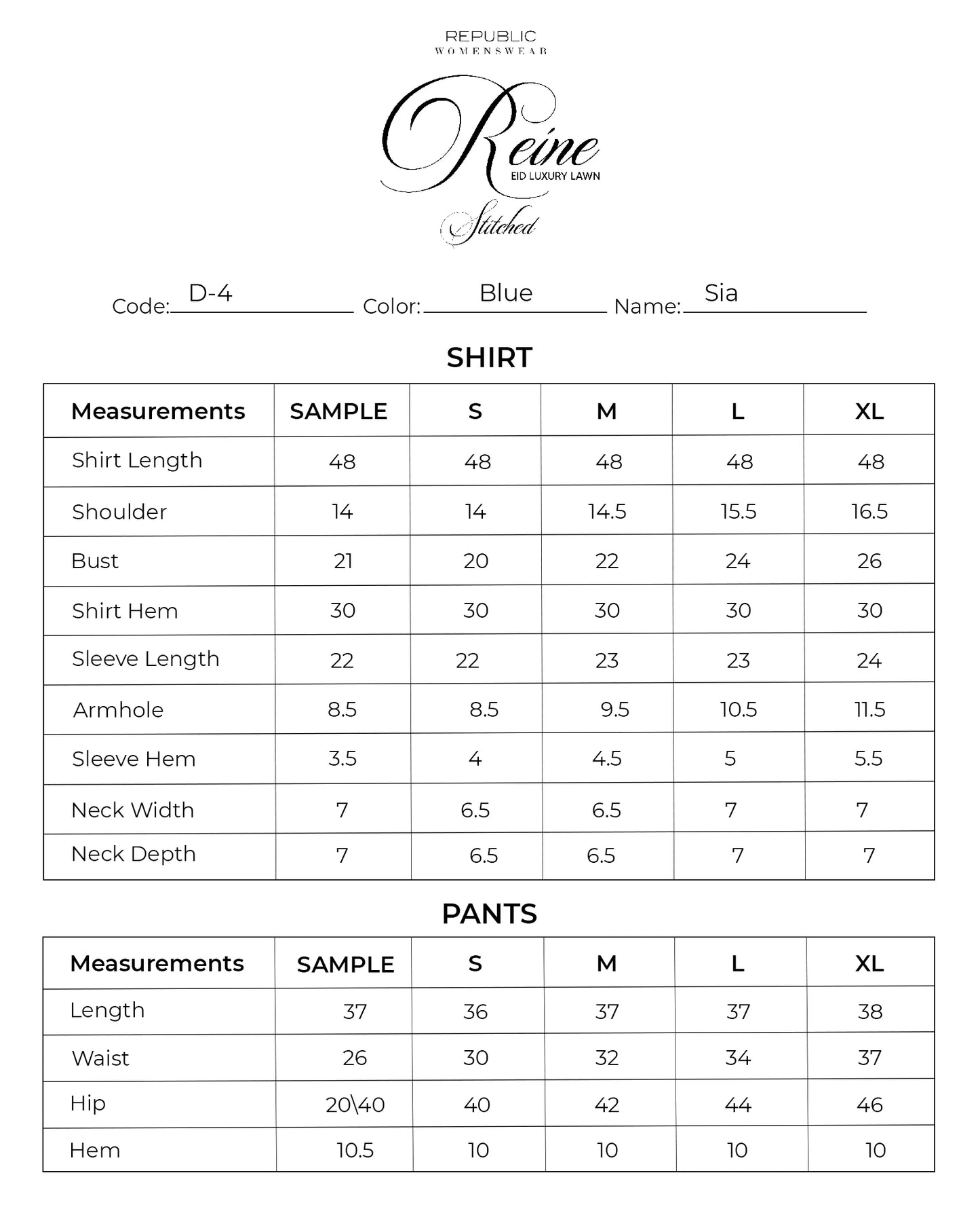 Sia | Reine Luxury Lawn Stitched '26 | Republic Womenswear