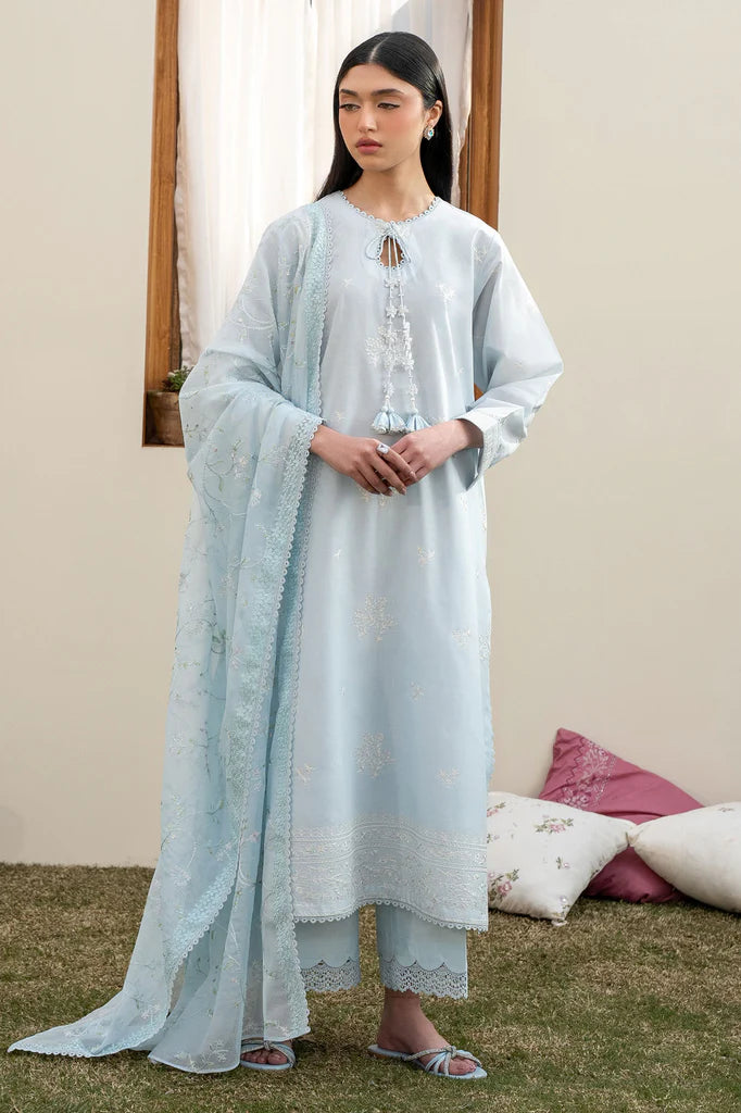 FROSTED MIST-3PC EMBROIDERED LAWN SUIT | Cross Stitch