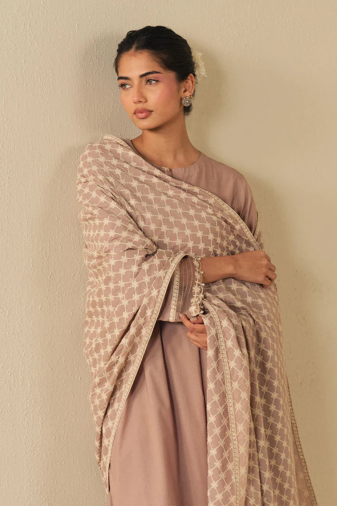 MAUVE WHISPER-2PC (SHIRT & DUPATTA) | EXCLUSIVE PRET | Cross Stitch