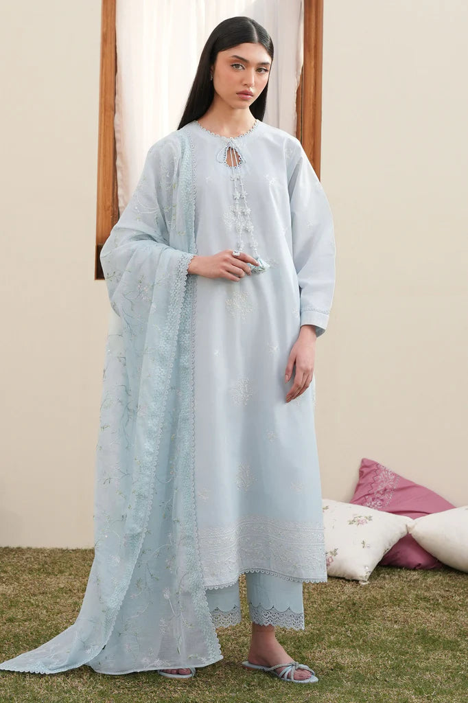 FROSTED MIST-3PC EMBROIDERED LAWN SUIT | Cross Stitch