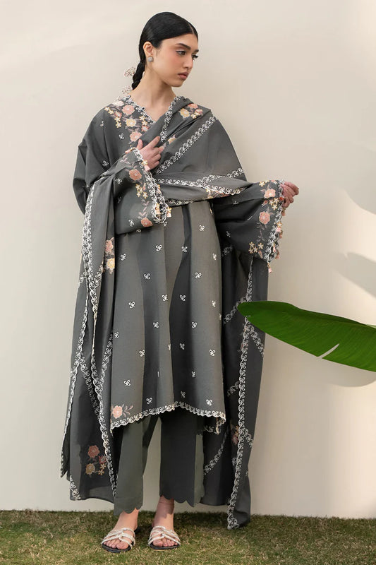 DEEP FOREST-3PC EMBROIDERED LAWN SUIT | Cross Stitch