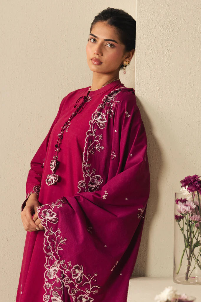 CHERRIES JUBILEE-2PC (SHIRT & DUPATTA) | EXCLUSIVE PRET | Cross Stitch