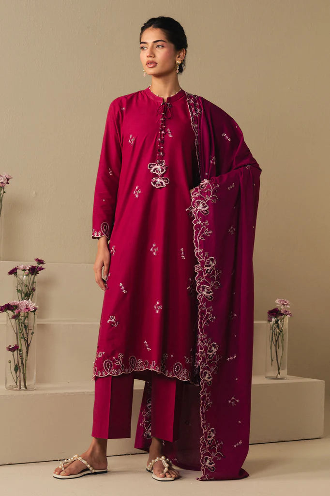 CHERRIES JUBILEE-2PC (SHIRT & DUPATTA) | EXCLUSIVE PRET | Cross Stitch