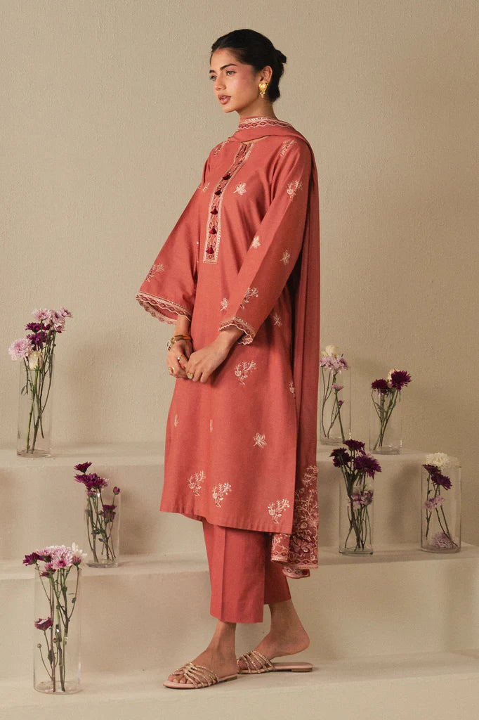 VINTAGE ROSE-2PC (SHIRT & DUPATTA) | EXCLUSIVE PRET | Cross Stitch
