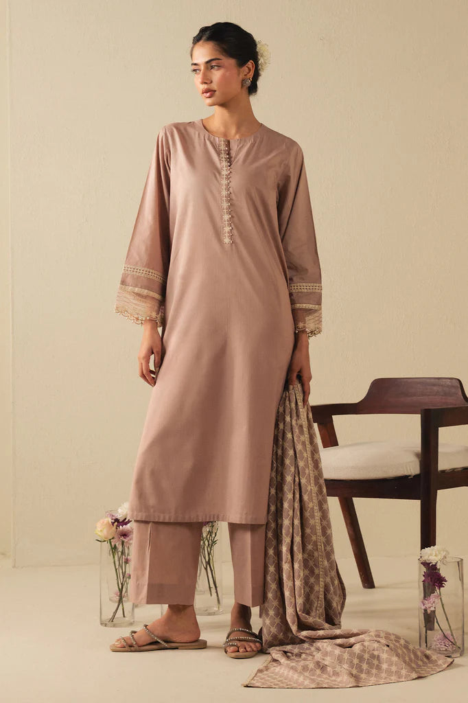 MAUVE WHISPER-2PC (SHIRT & DUPATTA) | EXCLUSIVE PRET | Cross Stitch