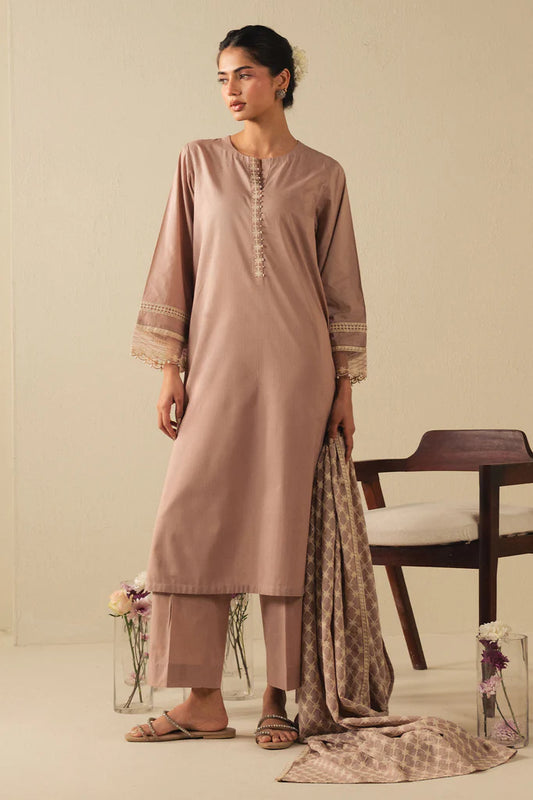 MAUVE WHISPER-2PC (SHIRT & DUPATTA) | EXCLUSIVE PRET | Cross Stitch