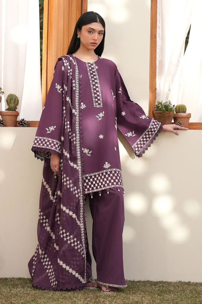 CHIVE BLOSSOM-3PC EMBROIDERED LAWN SUIT | Cross Stitch