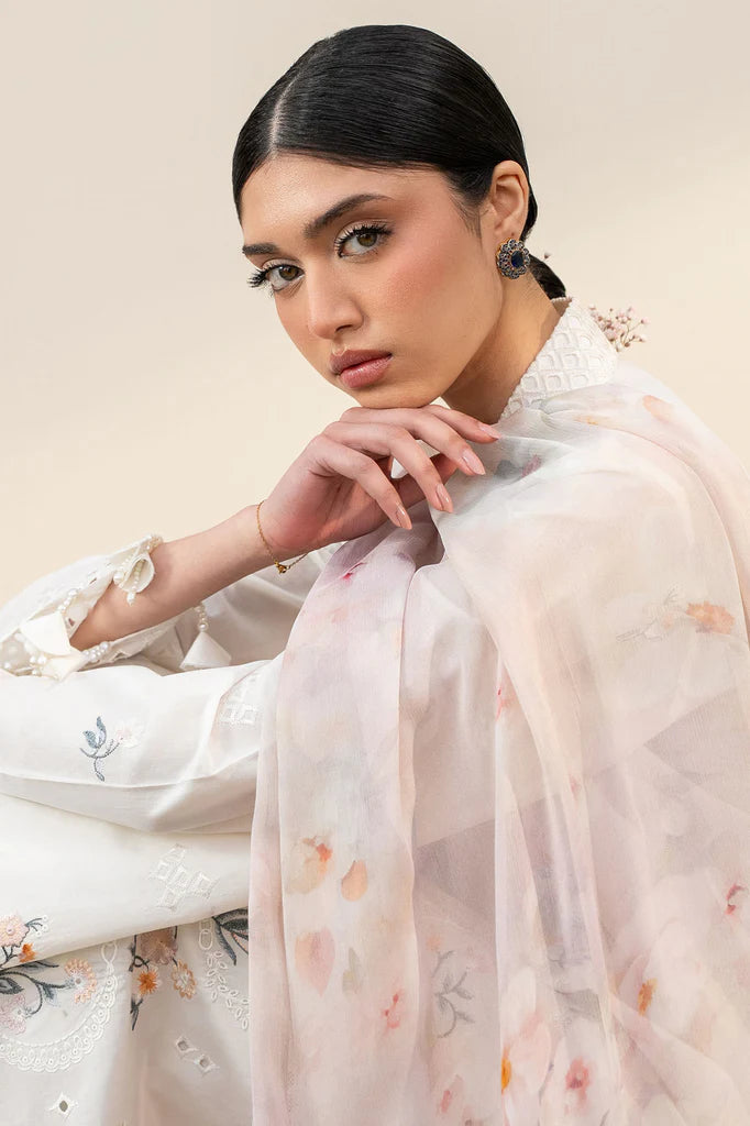 PRISTINE IVORY-3PC EMBROIDERED LAWN SUIT | Cross Stitch