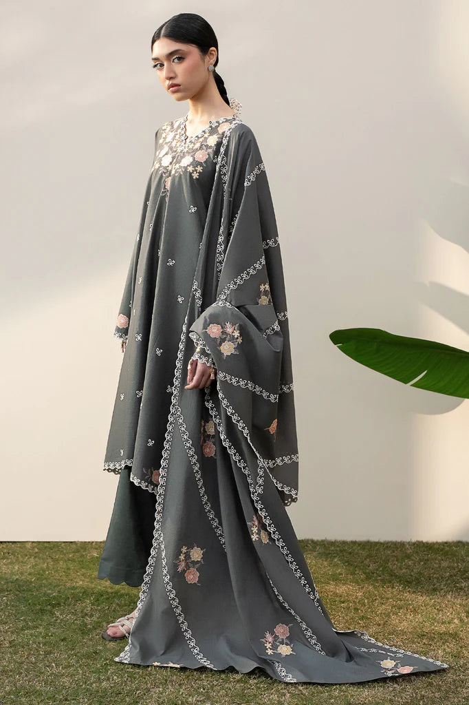 DEEP FOREST-3PC EMBROIDERED LAWN SUIT | Cross Stitch