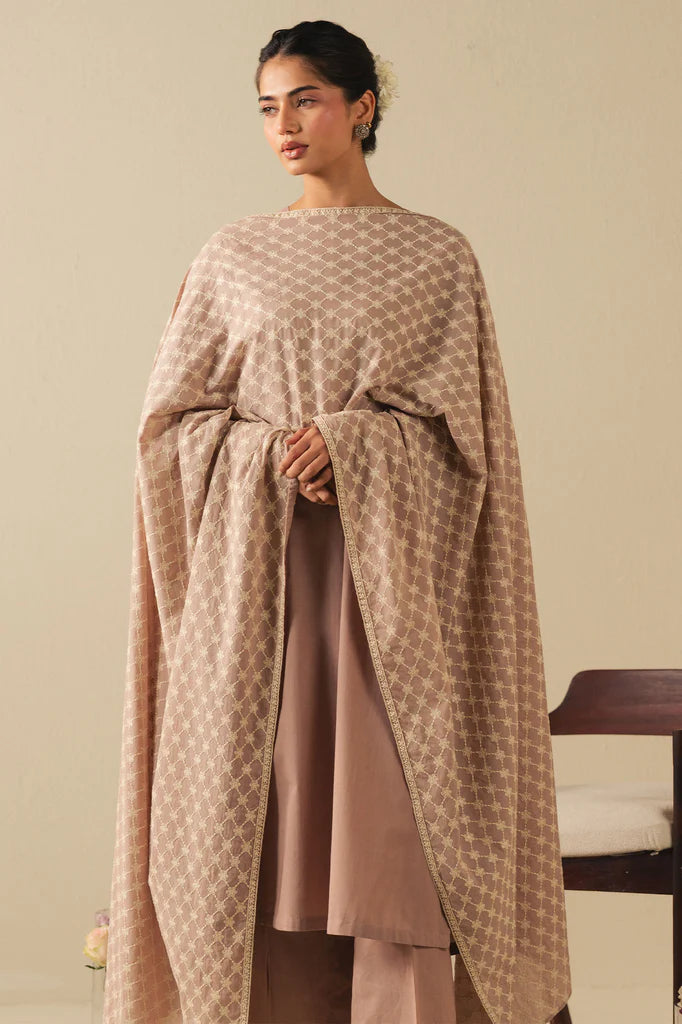 MAUVE WHISPER-2PC (SHIRT & DUPATTA) | EXCLUSIVE PRET | Cross Stitch