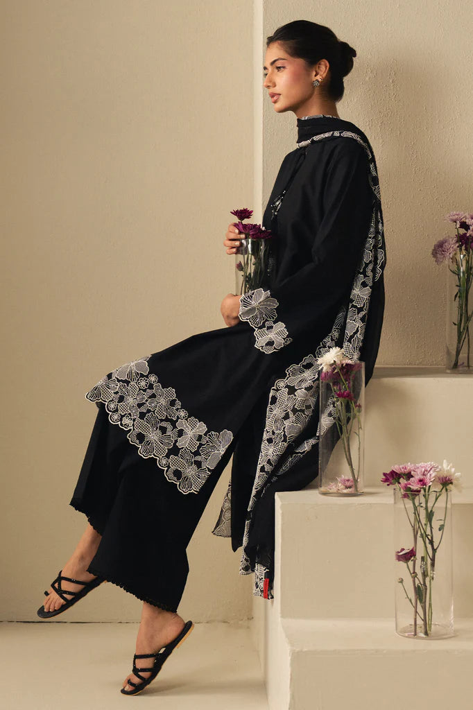 LUXE NOIR-2PC (SHIRT & DUPATTA) | EXCLUSIVE PRET | Cross Stitch