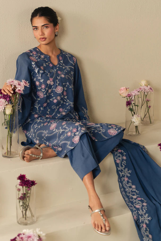 SKY LANCE-2PC (SHIRT & DUPATTA) | EXCLUSIVE PRET | Cross Stitch