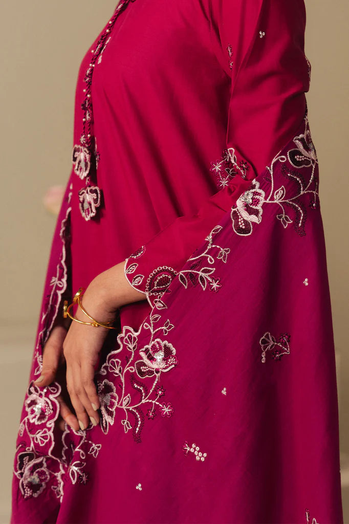 CHERRIES JUBILEE-2PC (SHIRT & DUPATTA) | EXCLUSIVE PRET | Cross Stitch