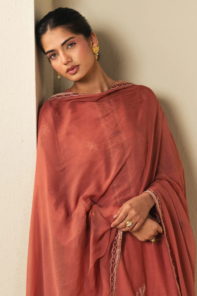 VINTAGE ROSE-2PC (SHIRT & DUPATTA) | EXCLUSIVE PRET | Cross Stitch