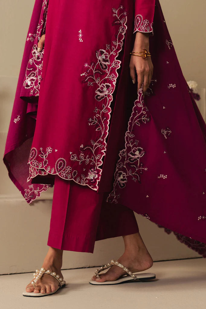 CHERRIES JUBILEE-2PC (SHIRT & DUPATTA) | EXCLUSIVE PRET | Cross Stitch