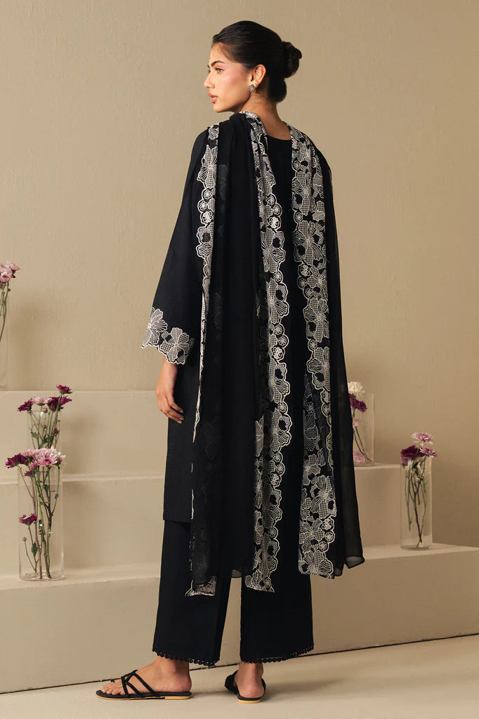 LUXE NOIR-2PC (SHIRT & DUPATTA) | EXCLUSIVE PRET | Cross Stitch
