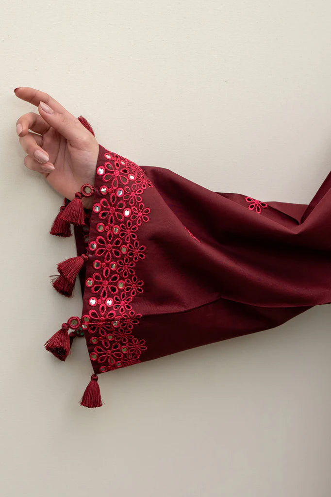 WINDSOR RED-3PC EMBROIDERED LAWN SUIT | Cross Stitch