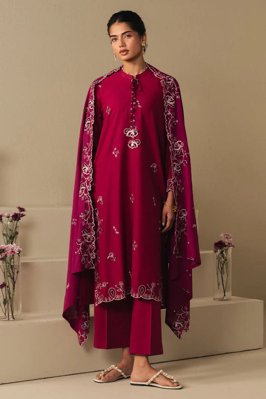 CHERRIES JUBILEE-2PC (SHIRT & DUPATTA) | EXCLUSIVE PRET | Cross Stitch